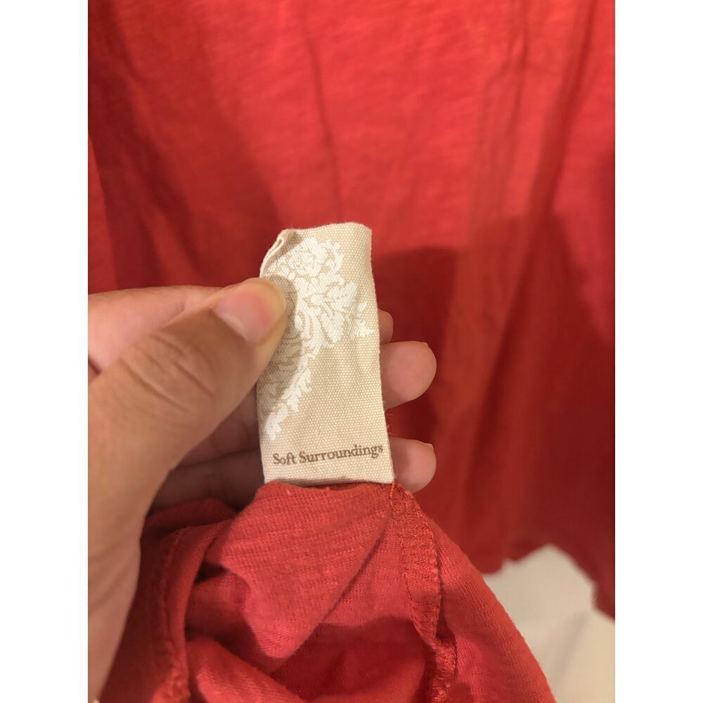 Soft Surroundings Danielle button 3/4 sleeve tunic orange sz M - Picture 9 of 10